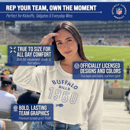 Buffalo Bills NFL Womens Big Date Slouchy Crewneck - Natural