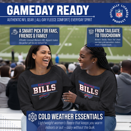 Buffalo Bills NFL Womens Charcoal Crew Neck Football Apparel - Charcoal