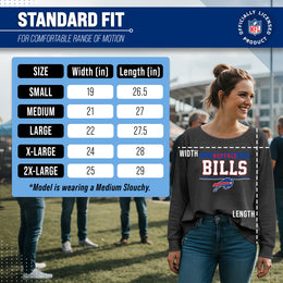 Buffalo Bills NFL Womens Charcoal Crew Neck Football Apparel - Charcoal