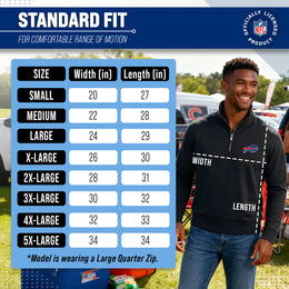 Buffalo Bills NFL Adult Unisex Team Logo Quarter Zip Pullover Sweatshirt - Black