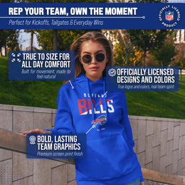 Buffalo Bills Adult NFL Diagonal Fade Fleece Hooded Sweatshirt - Royal