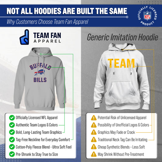 Buffalo Bills NFL Adult Gameday Hooded Sweatshirt - Sport Gray