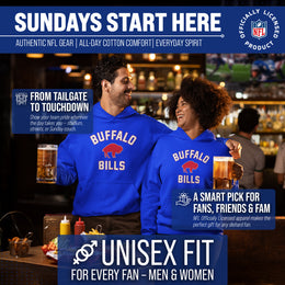 Buffalo Bills NFL Adult Unisex Retro Gameday Ultra Soft Fleece Hooded Sweatshirt - Royal