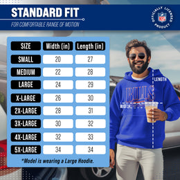 Buffalo Bills NFL Adult Unisex Overtime Blueprint Soft Fleece Hooded Sweatshirt - Royal