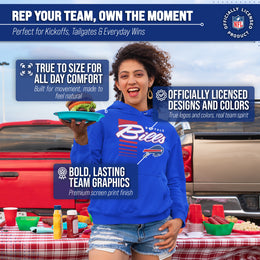 Buffalo Bills NFL Adult Unisex Retro Script Ultra Soft Fleece Hooded Sweatshirt - Royal