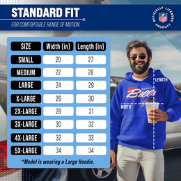 Buffalo Bills NFL Adult Unisex Retro Script Ultra Soft Fleece Hooded Sweatshirt - Royal