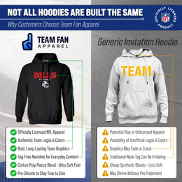 Buffalo Bills Adult NFL Football Helmet Heather Hooded Sweatshirt  - Charcoal