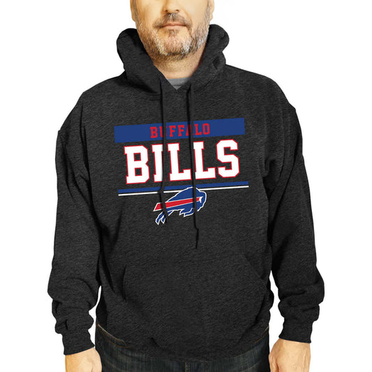 Buffalo Bills NFL Adult Gameday Charcoal Hooded Sweatshirt - Charcoal