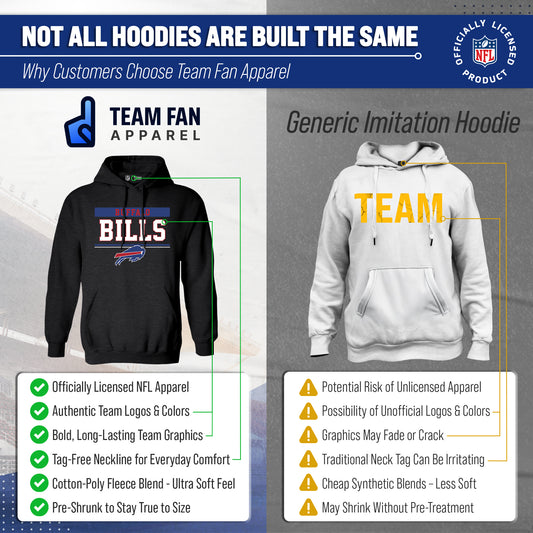 Buffalo Bills NFL Adult Gameday Charcoal Hooded Sweatshirt - Charcoal