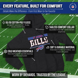 Buffalo Bills NFL Adult Gameday Charcoal Hooded Sweatshirt - Charcoal