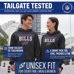 Buffalo Bills NFL Adult Gameday Charcoal Hooded Sweatshirt - Charcoal