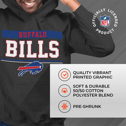 Buffalo Bills NFL Adult Gameday Charcoal Hooded Sweatshirt - Charcoal