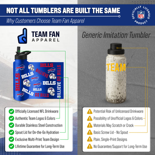 Buffalo Bills NFL 34Oz Native Quencher Water Bottle - Royal