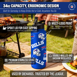 Buffalo Bills NFL 34Oz Native Quencher Water Bottle - Royal