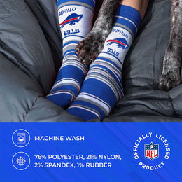 Buffalo Bills NFL Adult Striped Dress Socks - Blue