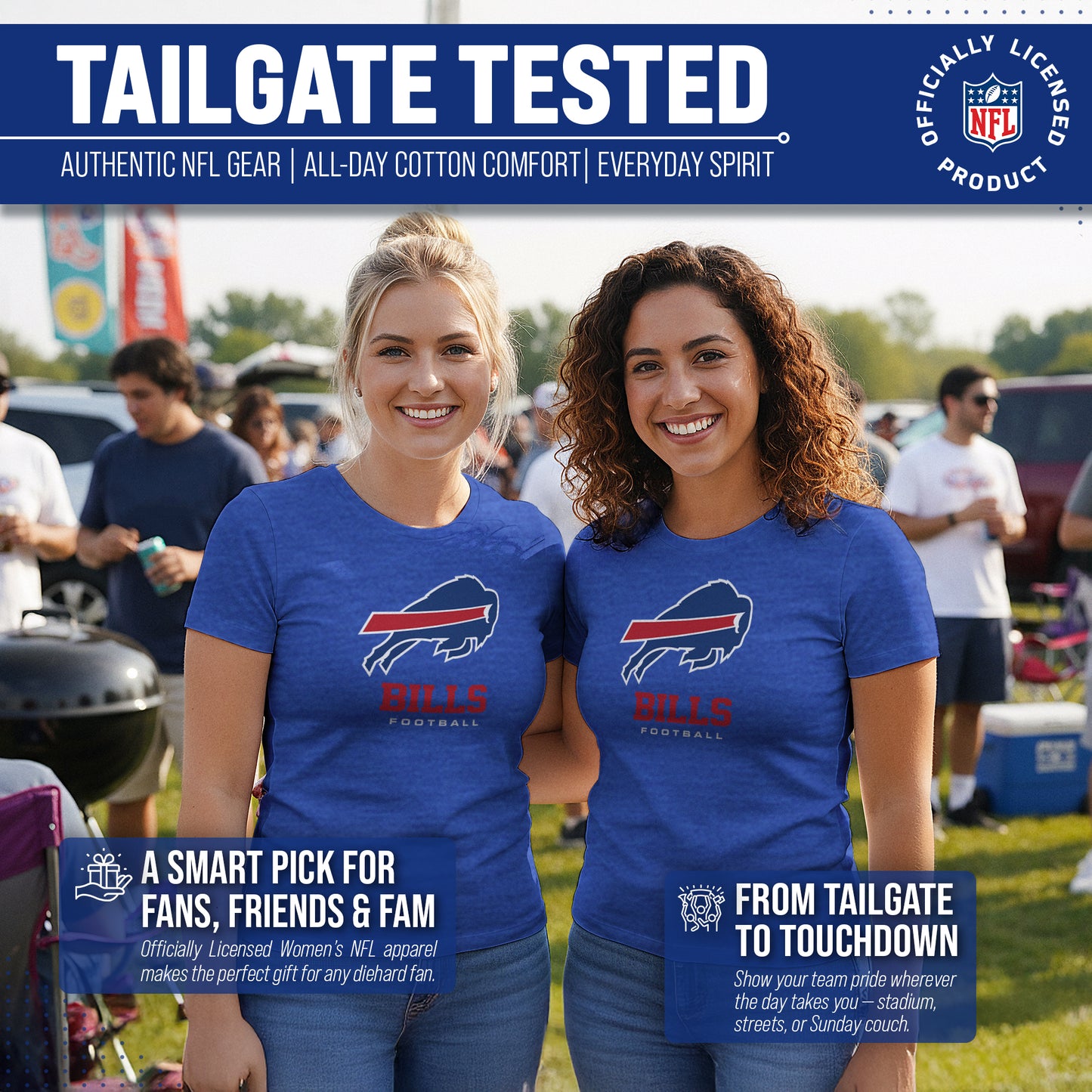 Buffalo Bills Women's NFL Ultimate Fan Logo Short Sleeve T-Shirt - Royal