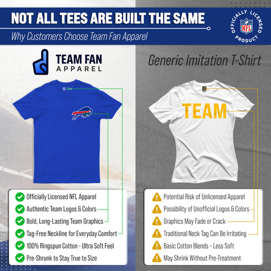 Buffalo Bills NFL Pro Football Final Countdown Adult Cotton-Poly Short Sleeved T-Shirt For Men & Women - Royal
