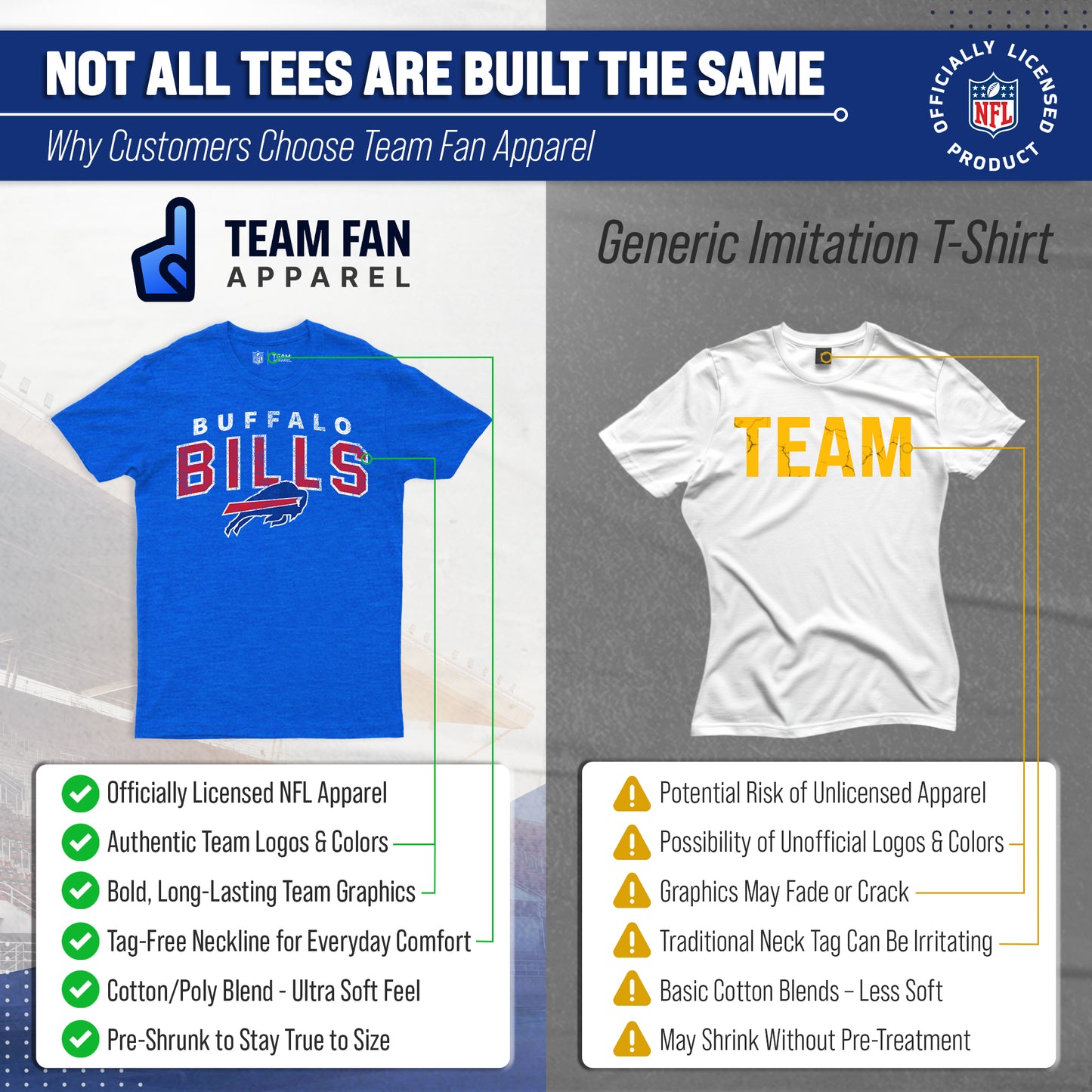 Buffalo Bills NFL Starting Fresh Short Sleeve Heather T-Shirt - Royal