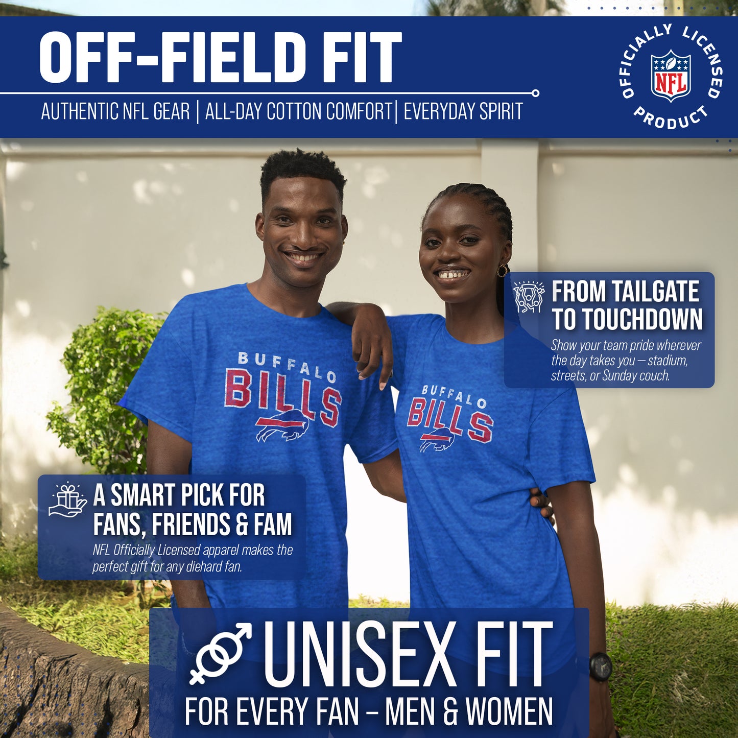 Buffalo Bills NFL Starting Fresh Short Sleeve Heather T-Shirt - Royal