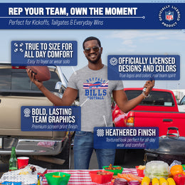 Buffalo Bills NFL Adult Short Sleeve Team Stripe Tee - Sport Gray