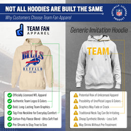 Buffalo Bills Ladies NFL Starstruck Fleece Pullover Hooded Sweatshirt - Cream