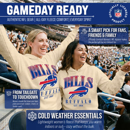 Buffalo Bills Ladies NFL Starstruck Fleece Pullover Hooded Sweatshirt - Cream