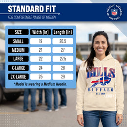 Buffalo Bills Ladies NFL Starstruck Fleece Pullover Hooded Sweatshirt - Cream