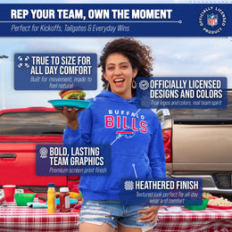 Buffalo Bills NFL Adult Unisex Starting Fresh Ultra Soft Fleece Hooded Sweatshirt - Royal