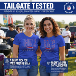 Buffalo Bills NFL Womens Overtime Blueprint Tag-Less T-Shirt - Royal