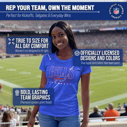 Buffalo Bills NFL Womens Overtime Blueprint Tag-Less T-Shirt - Royal