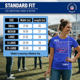 Buffalo Bills NFL Womens Overtime Blueprint Tag-Less T-Shirt - Royal
