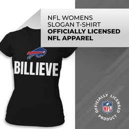 Buffalo Bills NFL Womens Plus Size Team Slogan Short Sleeve T-Shirt - Black