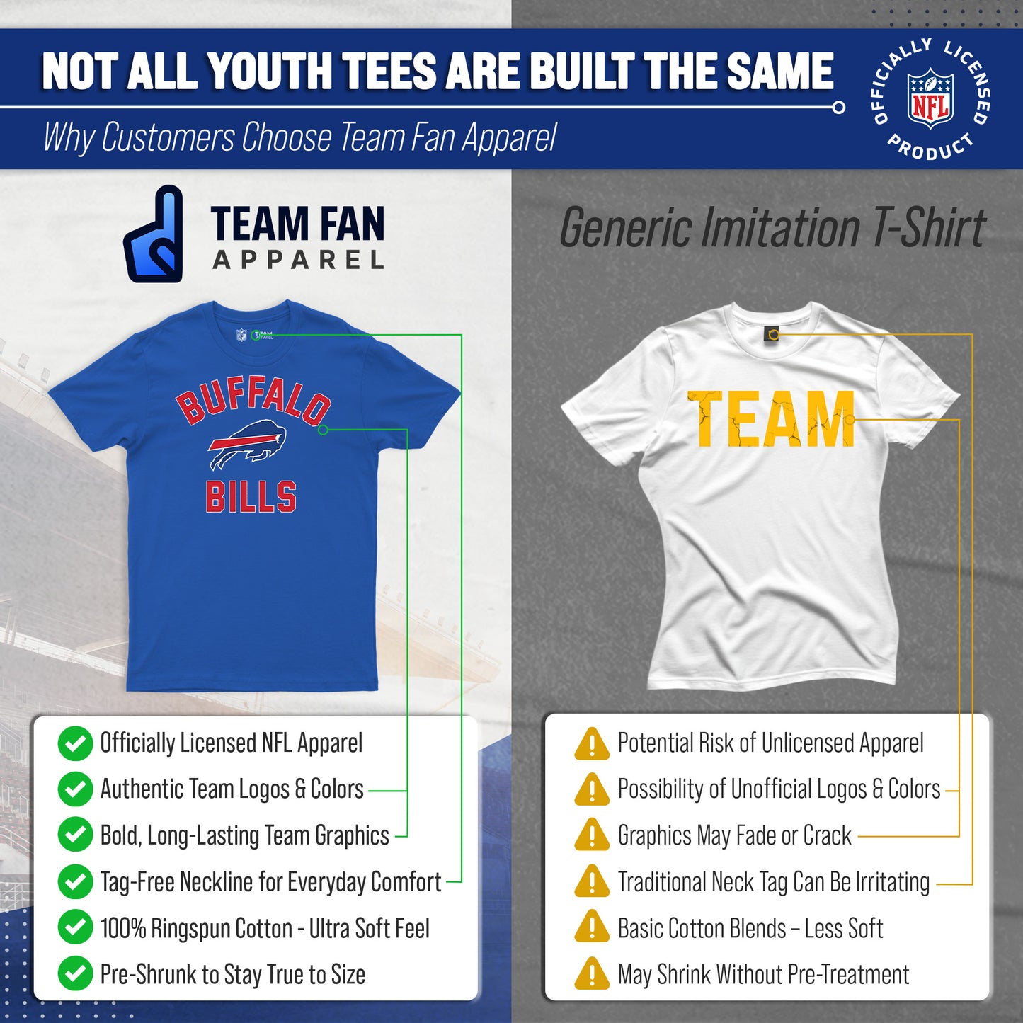 Buffalo Bills NFL Youth Gameday Football T-Shirt - Royal