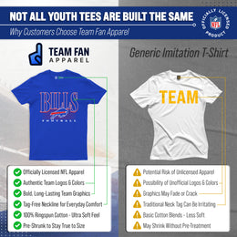 Buffalo Bills NFL Youth Overtime Blueprint Football T-Shirt Unisex Tag Free Comfortable - Royal