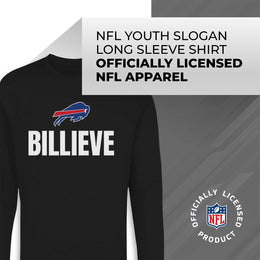Buffalo Bills NFL Youth Team Slogan crewneck Sweatshirt - Black