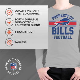 Buffalo Bills NFL Youth Property Of Long Sleeve Lightweight T Shirt - Sport Gray