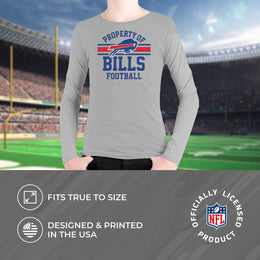 Buffalo Bills NFL Youth Property Of Long Sleeve Lightweight T Shirt - Sport Gray