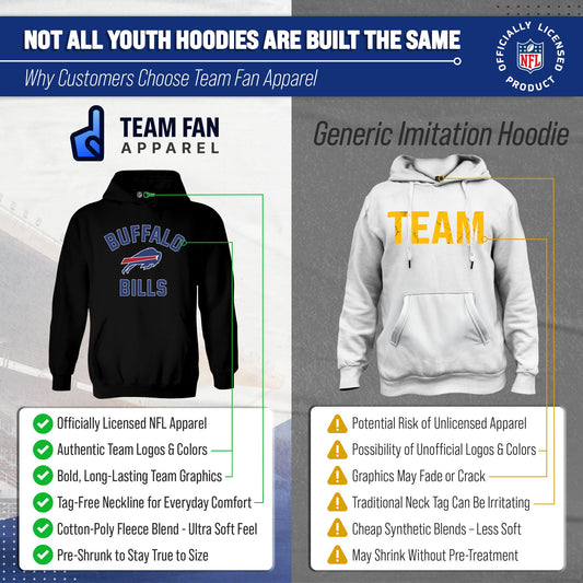 Buffalo Bills NFL Youth Gameday Hooded Sweatshirt - Black