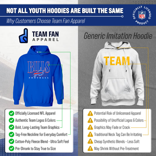 Buffalo Bills NFL Youth Overtime Blueprint Football Fleece Hooded Sweatshirt - Royal
