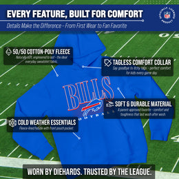 Buffalo Bills NFL Youth Overtime Blueprint Football Fleece Hooded Sweatshirt - Royal