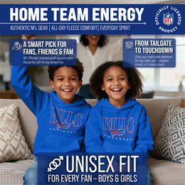 Buffalo Bills NFL Youth Overtime Blueprint Football Fleece Hooded Sweatshirt - Royal