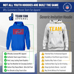 Buffalo Bills NFL Youth Repeating Logo Football Fleece Hooded Sweatshirt - Royal