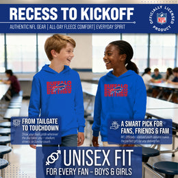 Buffalo Bills NFL Youth Repeating Logo Football Fleece Hooded Sweatshirt - Royal