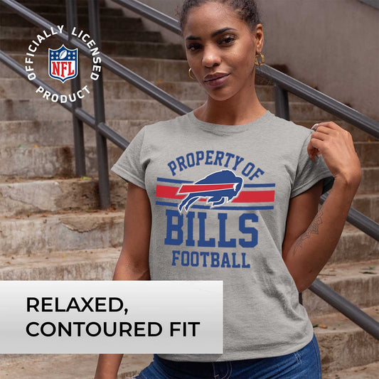 Buffalo Bills NFL Womens Short Sleeve Property of Tshirt - Gray
