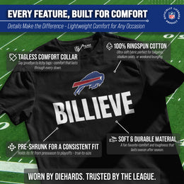 Buffalo Bills NFL Adult Team Slogan Unisex T-Shirt - Black