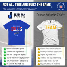Buffalo Bills Adult NFL Diagonal Fade Color Block T-Shirt - Royal