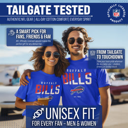 Buffalo Bills Adult NFL Diagonal Fade Color Block T-Shirt - Royal