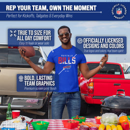 Buffalo Bills Adult NFL Diagonal Fade Color Block T-Shirt - Royal