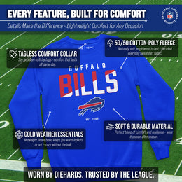 Buffalo Bills Adult NFL Diagonal Fade Color Block Crewneck Sweatshirt - Royal