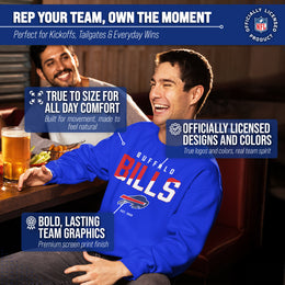 Buffalo Bills Adult NFL Diagonal Fade Color Block Crewneck Sweatshirt - Royal